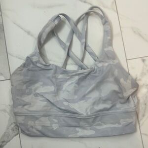 Lululemon Athletica Gray and White Sports Bra